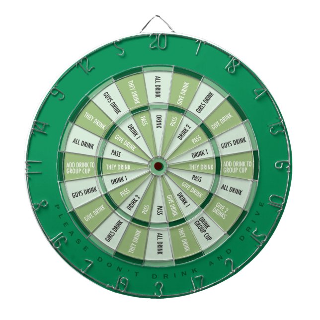 Cible De Fléchettes Jeu de boisson en vert (Devant)