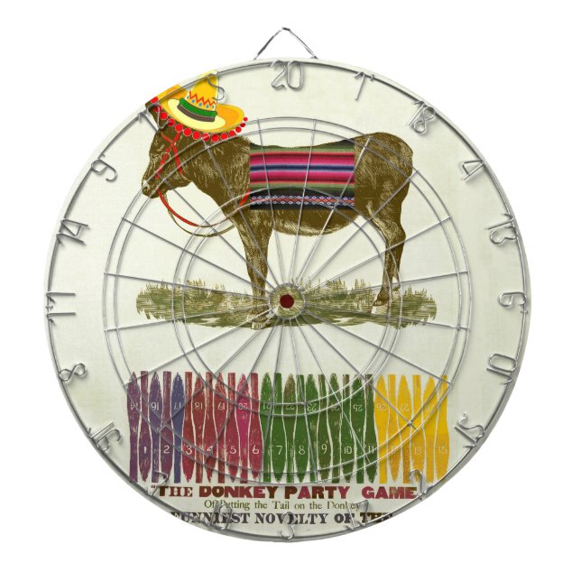 Cible De Fléchettes Jeu de fête vintage : Épinglez la queue de l'âne (Devant)