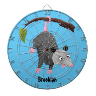Cible De Fléchettes Joli opossum accroché à la branche dessin animé