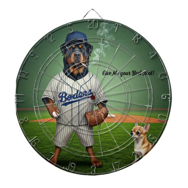 Cible De Fléchettes Joueur de baseball Rottie Maximus avec ventilateur (Devant)