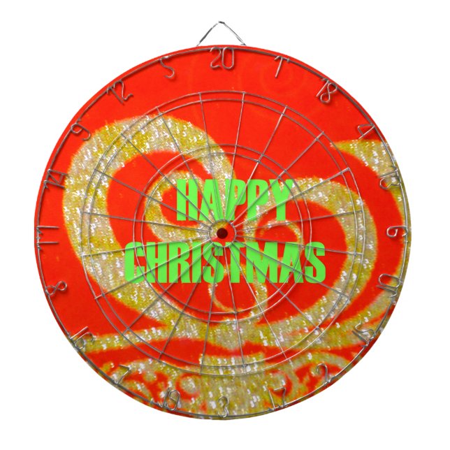 Cible De Fléchettes Joyeux Noël Golden Red Snowflex.jpg (Devant)
