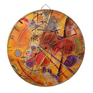 Cible De Fléchettes Kandinsky Brown jaune bleu rouge