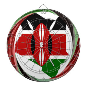 Cible De Fléchettes Kenya Célébration drapeau coloré Carte vectorielle