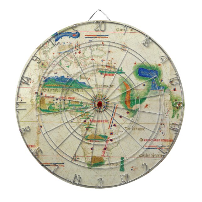 Cible De Fléchettes La carte du monde de Planisphere de Cantino (1502) (Devant)