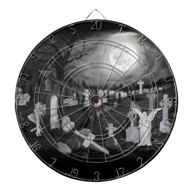 Cible De Fléchettes La nuit sur le cimetière - Angel avec Diable (Devant)