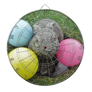 Cible De Fléchettes Lapin avec oeuf jaune rose