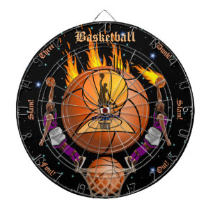 Cible De Fléchettes Le claquement ardent de basket-ball trempent la
