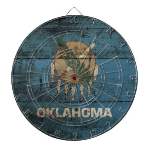 Cible De Fléchettes Le drapeau de l'État de l'Oklahoma sur le vieux gr