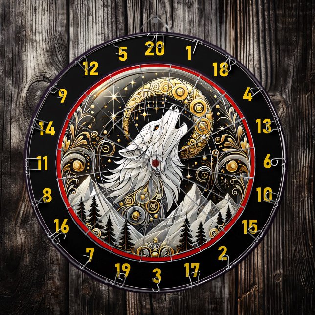 Cible De Fléchettes Le Loup blanc solitaire fait écho à la résistance (Créateur téléchargé)