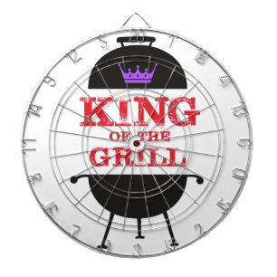 Cible De Fléchettes Le Roi Du Grill, Noir Violet Couronne Rouge