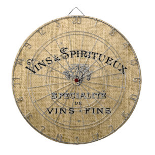 Cible De Fléchettes Le vin français sur Burlap