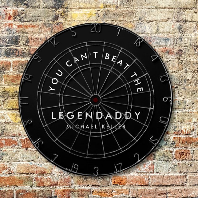 Cible De Fléchettes Legendaddy pour légendaire Dads amusant minimalist (dartboard for dad. Personalized with name for legendary dads.)