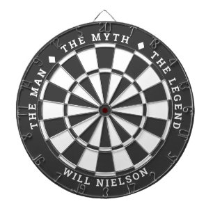 Cible De Fléchettes "L'homme, le mythe, la légende"   gris foncé
