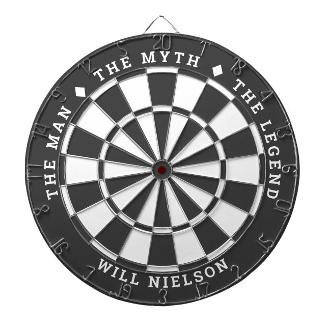 Cible De Fléchettes "L'homme, le mythe, la légende" | gris foncé (Devant)