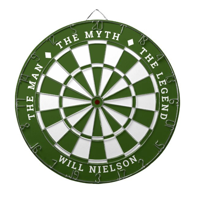 Cible De Fléchettes "L'homme, le mythe, la légende" | Vert forestier (Devant)
