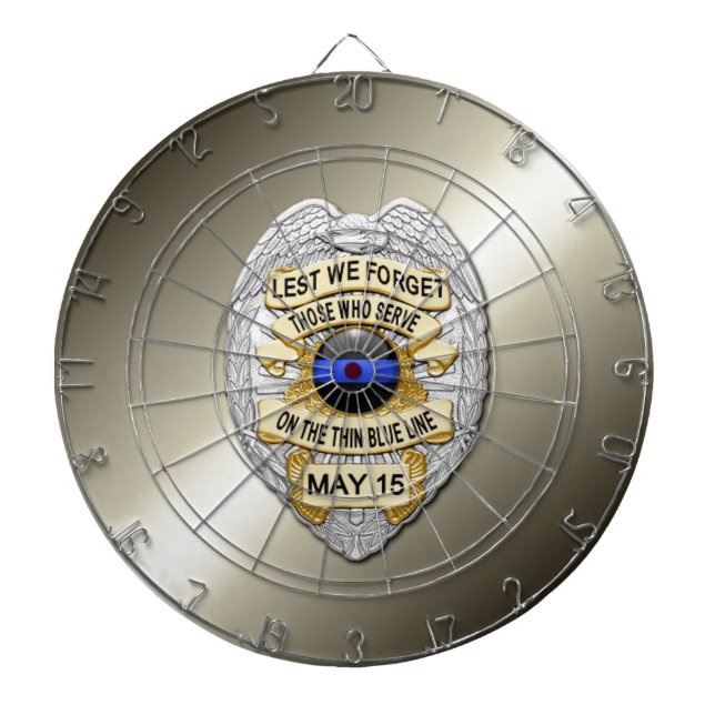 Cible De Fléchettes Ligne bleue mince (Devant)