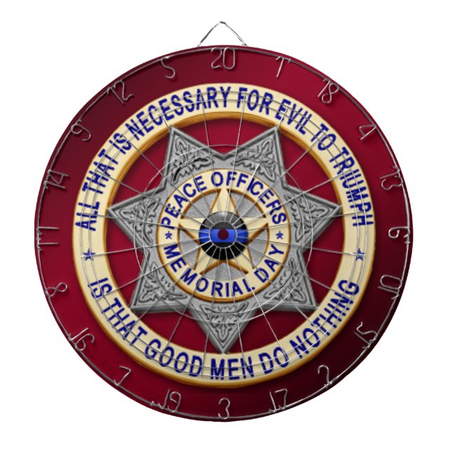 Cible De Fléchettes Ligne bleue mince (Devant)