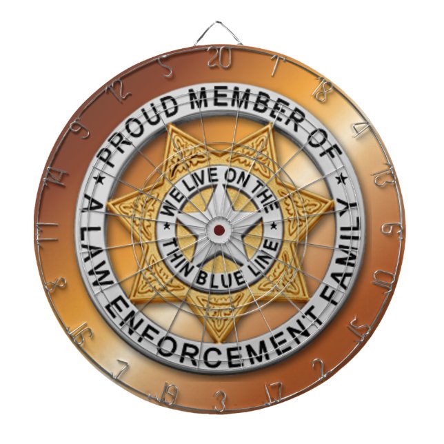 Cible De Fléchettes Ligne bleue mince (Devant)