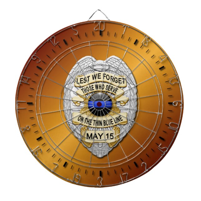 Cible De Fléchettes Ligne bleue mince (Devant)