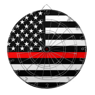 Cible De Fléchettes Ligne rouge drapeau des USA