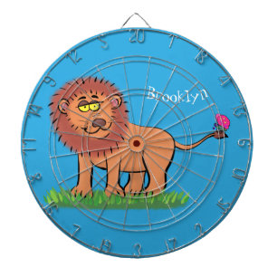 Cible De Fléchettes Lion joyeux avec dessin animé de papillon