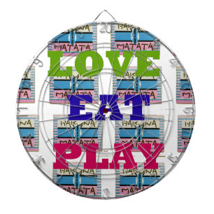 Cible De Fléchettes Love Eat Play Hakuna Matata Art Print