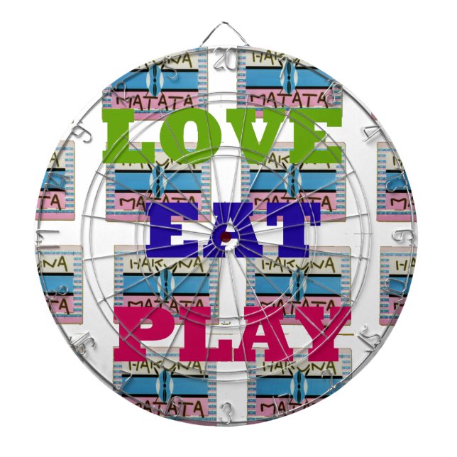 Cible De Fléchettes Love Eat Play Hakuna Matata Art Print (Devant)