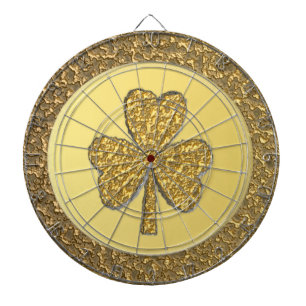 Cible De Fléchettes Lucky Irish Shamrock Gold Coin