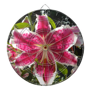 Cible De Fléchettes Lys roses fleurs tropicales roses rose