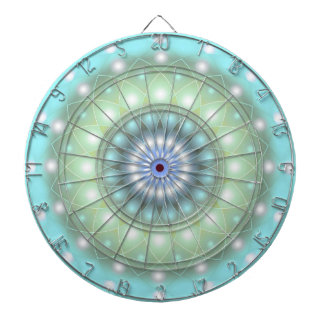 Cible de flechettes Mandala Turquoise douce