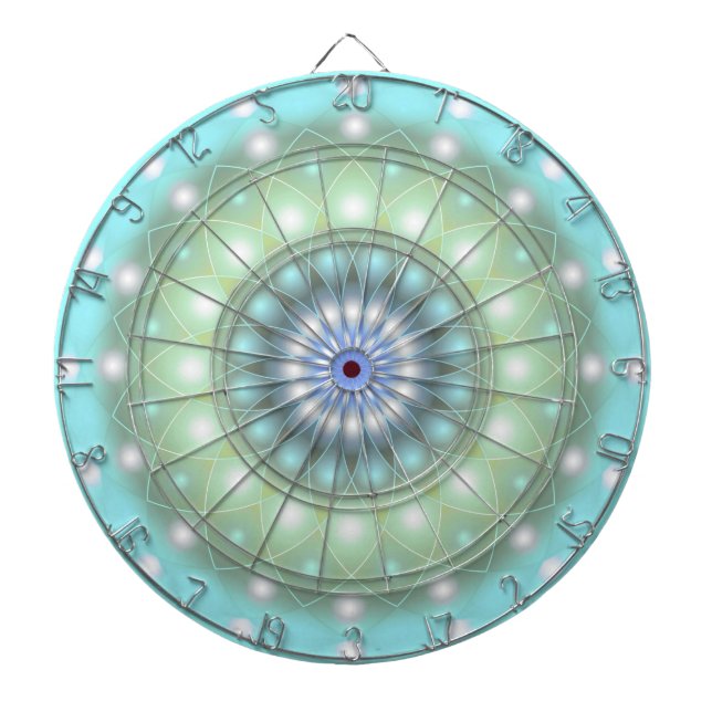 Cible de flechettes Mandala Turquoise douce (Devant)