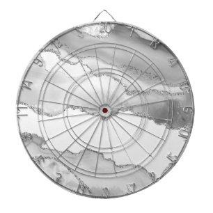 Cible De Fléchettes Marbre blanc gris Agate Parties scintillant argent