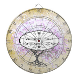 Cible De Fléchettes Mariage Lavender Heart Leaf Tree