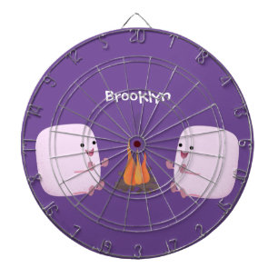 Cible De Fléchettes Marshmallows mignons roses par dessin animé sur le