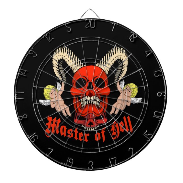 Cible De Fléchettes Master of Hell Gothic Skull and Cherubs Design (Devant)