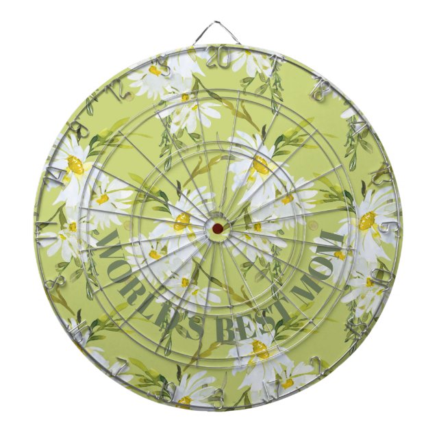 Cible De Fléchettes Meilleure maman Floral Botanical Daisy Dartboard d (Devant)