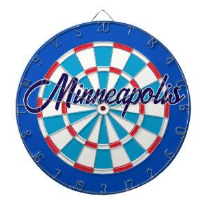 Cible De Fléchettes Minneapolis Classique Bleu Rouge Blanc Patriotique