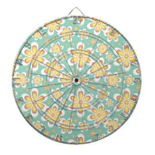 Cible De Fléchettes Modèle floral jaune