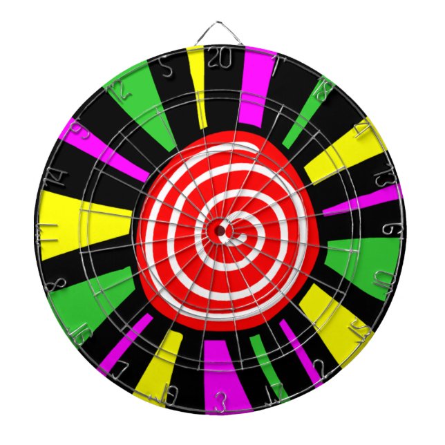 Cible de flechettes moderne colorée (Devant)