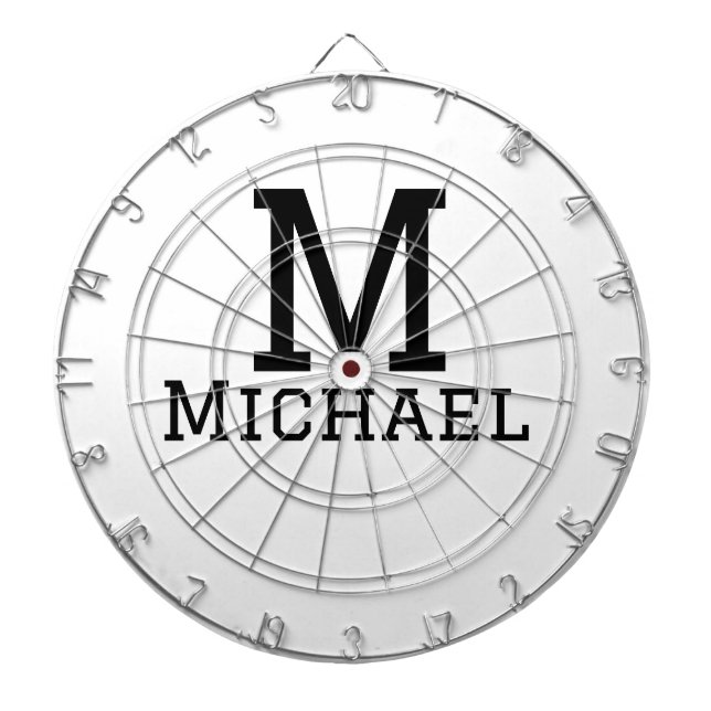 Cible De Fléchettes Monogramme capital masculin ajouter nom simple cla (Devant)