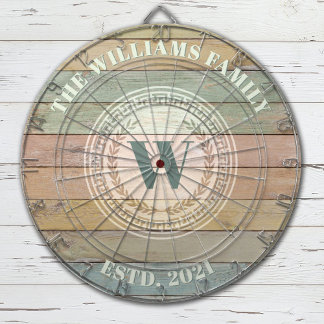 Cible De Fléchettes Monogramme Nom de famille Vintage Crest