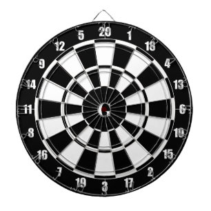 Cible De Fléchettes Monogramme sur fond noir et blanc