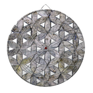 Cible De Fléchettes Mosaïque de pierre grise naturelle, fleur de vie