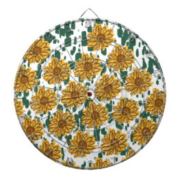 Cible De Fléchettes Mosiac Tournesols Abstraits Motif Terrazzo