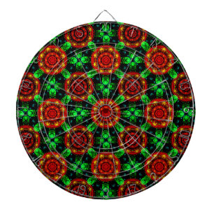Cible De Fléchettes Motif Abstrait Élégant Bohème Moderne Floral #504