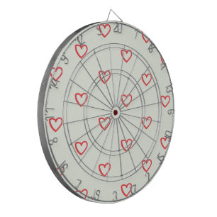 Cible De Fléchettes Motif de cœurs rouges, Mignon, Amour