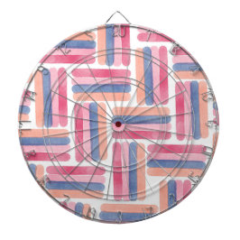 Cible De Fléchettes Motif de coups de pinceau à rayures aquarelle