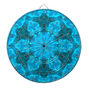 Cible De Fléchettes Motif de kaléidoscope bleu glace givrée