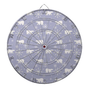 Cible De Fléchettes Motif de Noël avec ours polaires et flocons de nei