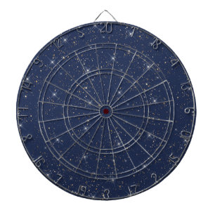 Cible De Fléchettes Motif de parties scintillant en or brillant bleu m